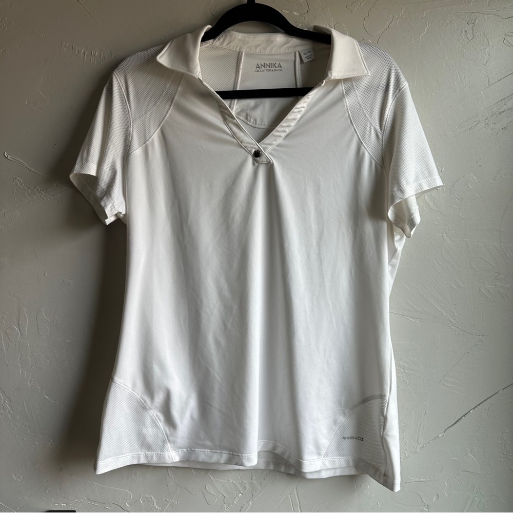Cutter & Buck Annika White Athletic Polo Sporty‎ Clean Girl Golfcore Tennis XL